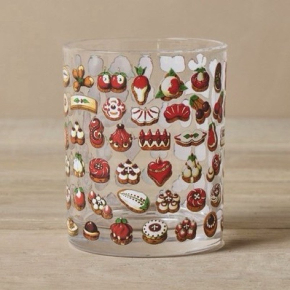 John Derian Target New Cocktail Glass Holiday Cookie Print Set of 4 Collectible